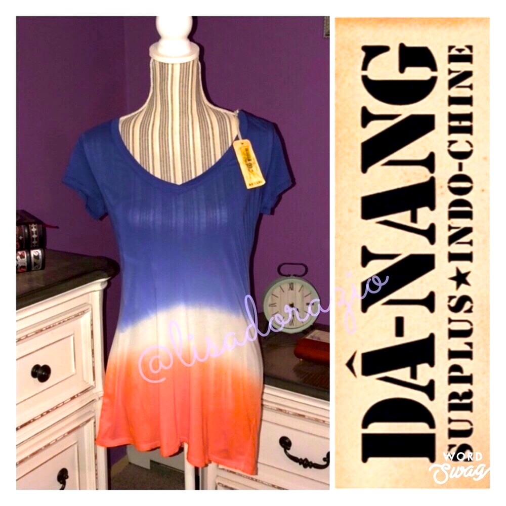 DA- NANG *Vintage* Ombré V-Neck Tunic